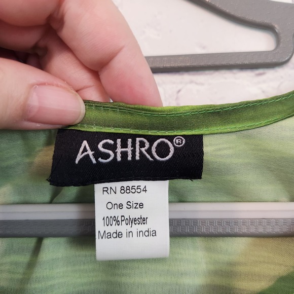 ASHRO Rudo Green African Colorful Knee Length Caftan Women's One Size - Picture 5 of 8